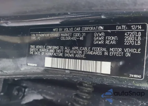 2015 Volvo S60 T5 Premier из США, поврежденный, VIN YV140MFKXF1355823